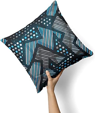 Iirov Sažetak Crno-plavi preklapanje - Custom Dekorativni dekor Kućni dekor Instalorni ili vanjski jastuk za