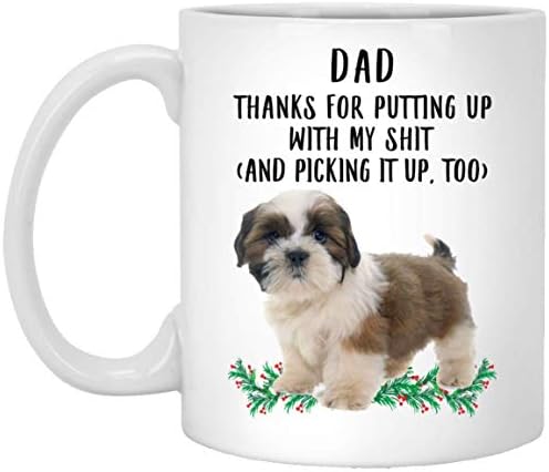 Smiješno shih tzu krema za peg za pse tata urnebene šalice kave s citatama jedinstvenih poklona keramičke