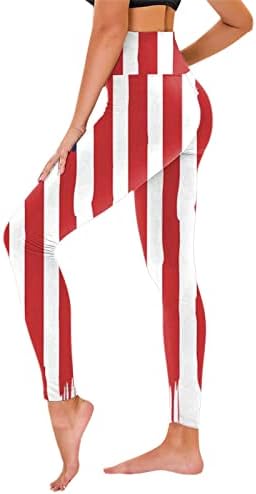 Yoga gamaše za žene Visoke struk Američke zastave Tajice Lagana lagana atletska fitnes sport Aktivne
