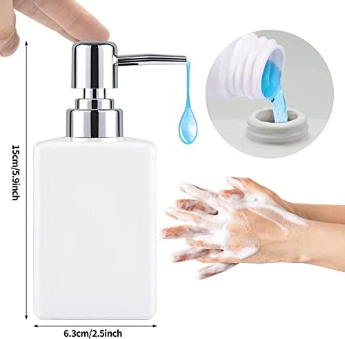 Ronfin keramički sapun sapun, 11oz boca s šamponom sa šamponom sa glavom pumpe od nehrđajućeg čelika, dozatori za pranje ruku za kupatilo / kuhinju / ured / pranje rublja