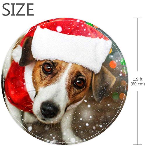 Božićni šešir pas, Neklizajući otirač 23.6 okrugli tepih tepisi tepisi za decu spavaća soba soba