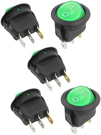 MYLB-5 kom 3-pinski SPST zeleni Neonski Prekidač za uključivanje/isključivanje okruglog prekidača
