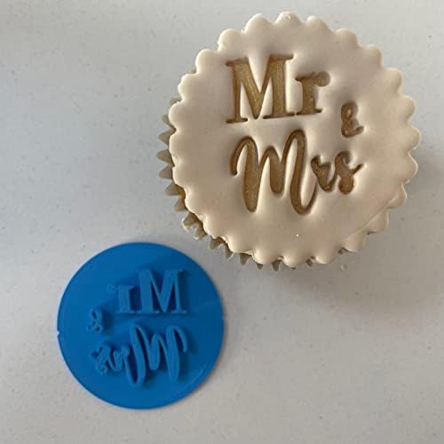 Mr & Mrs angažman vjenčanje kolačić pečat Fondant Embosser 6cm napravljen u Velikoj Britaniji za pečenje,