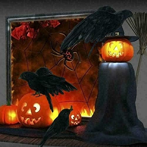 Allkpoper Lifelike Feoved Raven Halloween Dekoracija lažnog vrana Prop zastrašuju lov na dekoniju