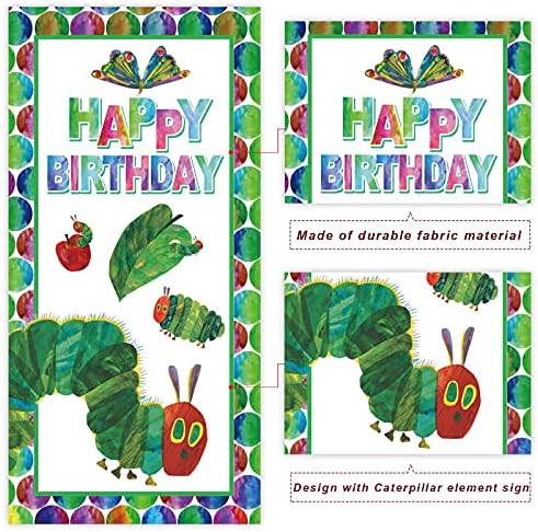 Cartoon vrlo gladni mali zeleni Caterpillar Sretan rođendan Banner backdrops Supplies favorizuje dekor teme