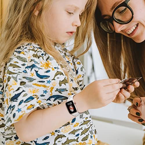 Ookids Kompatibilan za djecu Apple Watch Band Boys Girls, [2 paket] Prozračni mekani silikonski sportski