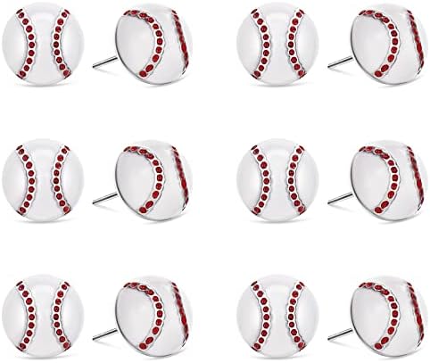 6 pari Bejzbol naušnice Bejzbol pastuv naušnice Softball naušnice sportske Naušnice Nakit sportski pastuv