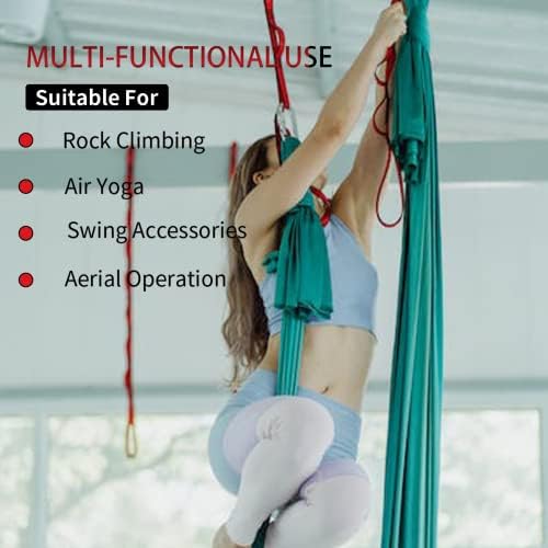 WEBSUKA Aerial Yoga Hammock Daisy lanci remen, jak 22kn podesiv sa 10 petlji, bez rastezanja, penjački remen najlonski lanac za vazdušnu jogu,ljuljanje, viseću mrežu, suspenziju, vežbu