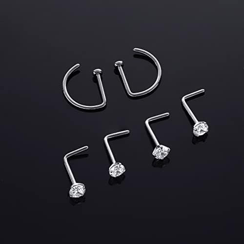 VOJO G23 Titanium 20g prsten za nos obruč u obliku slova L vijke za nos dijamant mali nakit za pirsing za