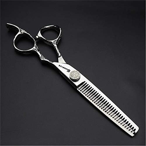 XJPB Profesionalne škare za rezanje kose Podesite ručicu s ručnim uzorkom 6.0inch makaze od nehrđajućeg čelika za brijač / salon / kuće / muškarce / žene / djeci