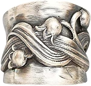 Podudarni prsten za žene Modni majčin dan Srebrni prirodni tirkizevi prsteni vintage boemski