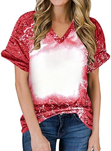 Ženski topovi modni Tie-Dye štampani majica 2023 Casual labave bluze ljetni V izrez majica pulover labava bluza Tee Top