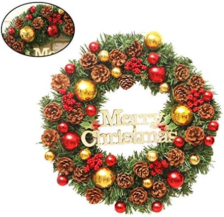 Amosfun božićni vijenac sa borovom konusom bobica kugla ukrasi božićni viseći ukras Xmas Holiday Party isporuka 40cm