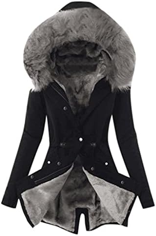 Zimski kaput za žene topli kaput s kapuljačom obložen plahom Parkas Overcoat Faux Fur Hood Fuzzy Sherpa Outwear