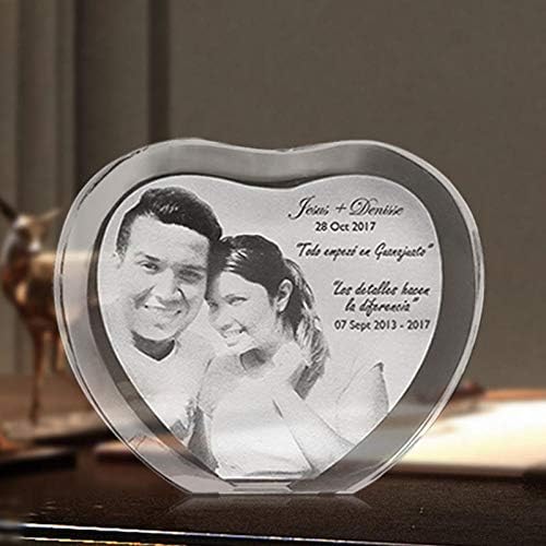 BATRC Prilagođeni oblik srca ugravirani kristalni foto album Family Wedding Photo Frame za foto album
