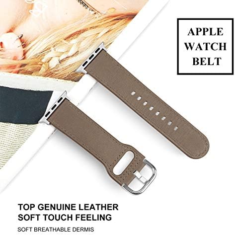 Keysjeff kožna traka Kompatibilna sa Apple Watch Band 38mm 44mm 40mm 42mm Zamjena odrednih kožnih opsega za IWATCH