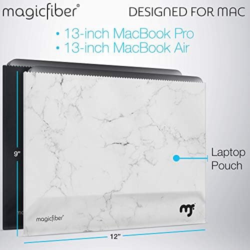 MagicFiber MACBOFIBER 13-13.3 inčni MacBook Pro, za zaštitu od lampica i zaslon za klizanje zaslona za lakim zaslonom za tanki 13-inčni laptop - ultra mekani premium mikrofiber u crnom, bijelom mramoru