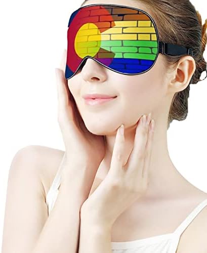 Gay Rainbow Wall Colorado Flag zastava tiskana mirna maska ​​za oči mekano povez za oči s podesivom