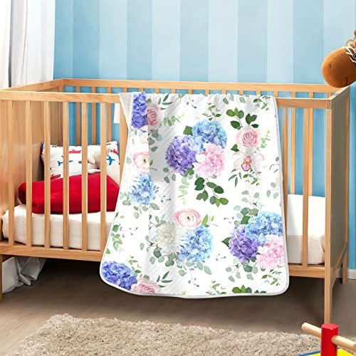 Swaddle pokrivač hidrongea Orchid Rose Pamuk pokrivač za dojenčad, primanje pokrivača, lagana mekana prekrivačica