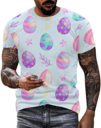 2023 Nova muška Uskršnja modna ležerna digitalna 3D tiskana majica sa okruglim vratom i kratkim