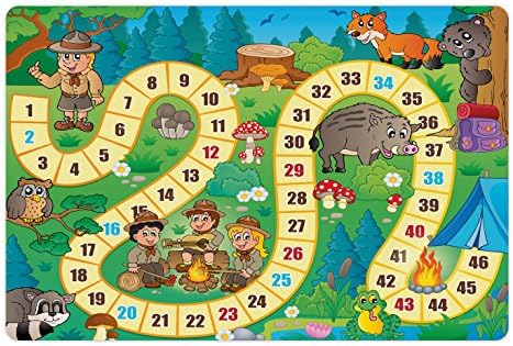 Lunarable društvene igre pet Mat za hranu i vodu, kampovanje dječaka i djevojčica u prirodi šumske životinje