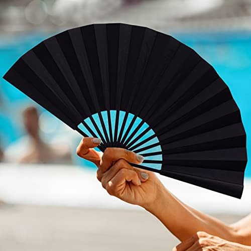 Heyiminy elegantan crni Wenge Drveni Bambus ručni ventilator - Kineski & japanski Vintage Stil -