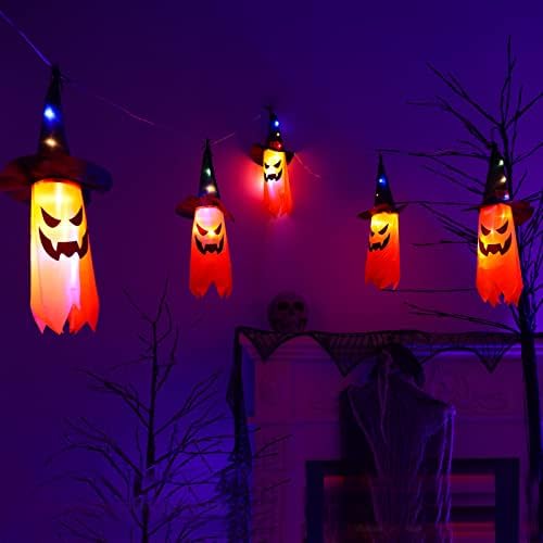 TYCA Halloween Pumpkin Decorations 5kom viseća bundeva ornamenti sa vještica šešir Halloween Dekoracije