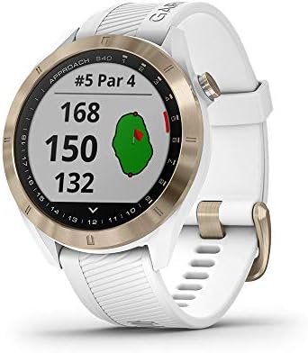 Garmin Approach S40, Moderan GPS Golf Smartwatch, lagan sa ekranom osetljivim na dodir, belo / svetlo