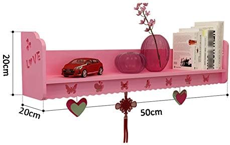 PIBM Stylish Simplicity polica zidne plutajuće police za police Knjige za spavaće sobe Creative,4 veličine, 3 boje dostupne, roze, 50X20X20cm