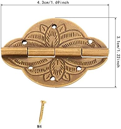SDGH 2pcs Brass Šarke Drveni nakit kutija ormarića vrata ormare reljefni ukrasni šarke Retro Vintage
