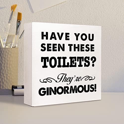 Jeste li vidjeli ove toalete, oni su drveni dekor sa natpisom, smiješni ukrasi za stol sa natpisom za