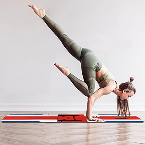 Debela neklizajuća Vježba & amp; fitnes 1/4 prostirka za jogu sa britanskom zastavom London Print za Yoga Pilates & amp; podna fitnes Vježba