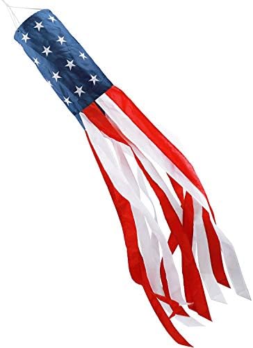 Ukrasi 4. jula, 40-inčni Američki Windsock Heavy Duty, Patriotski dekor četvrtog jula na otvorenom, američka zastava