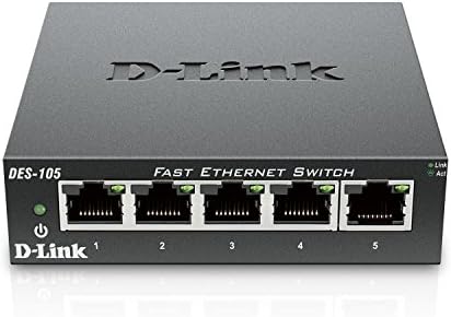 D-Link Fast Ethernet prekidač, 5 luka Neupravljana 10/100 Metal bez oblika desktop ili zidni dizajn