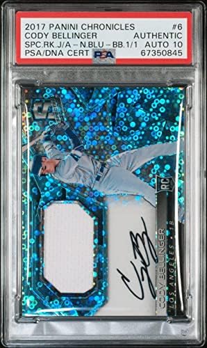 2017 HROVONICE Spectra dres Auto Cody Bellinger Neon Blue 1/1 PSA 10 - autogramirani MLB dresovi