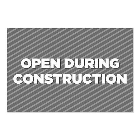 CGsignLab | Otvori za vrijeme izgradnje -stripe sive prozor Cling | 36 x24