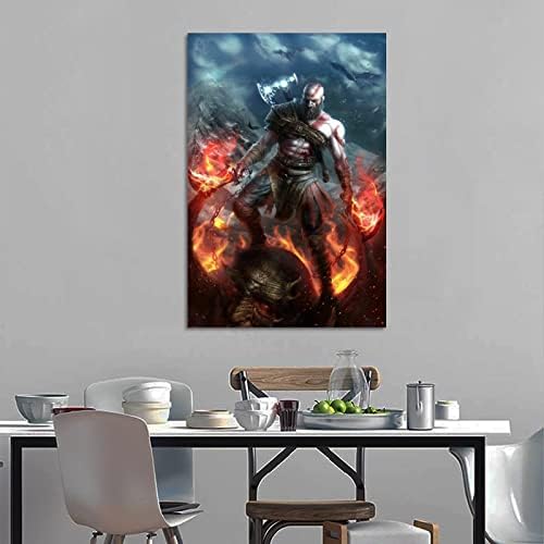 UWW Kratos God War Game Video Game Poster Dekorativno slikarstvo platno zid Art dnevni boravak Posteri spavaća soba Slika 16x24inch