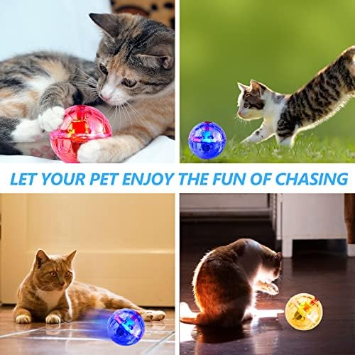 Sratte 6 komada lov na mačke mačka aktivirana Lopta za mačke kretanje LED svjetlo mačje kugle kretanje mačka pas interaktivne igračke za kućne ljubimce užarene Mini lopte za trčanje igračke za aktivnosti životinja