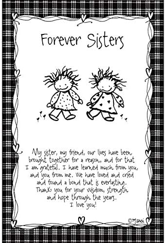 Dexsa Forever Sisters drvena ploča-djeca unutrašnjeg svjetla Marci | elegantna zidna umjetnost sa vertikalnim okvirom & dekoracija stola | štafelaj & amp; viseća udica / mjere 6 inča x 9 inča / proizvedeno u SAD-u