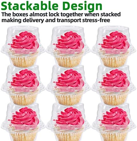 50 pakovanja pojedinačnih kutija za Cupcake, jednokratne prozirne plastične posude za Cupcake sa
