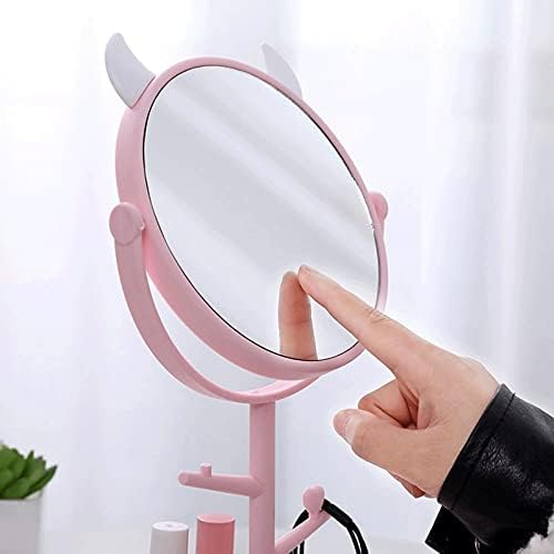 FXLYMR desktop ogledalo za šminkanje ogledalo za ljepotu ružičasto prijenosno ogledalo za ispraznost, desktop