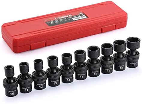 CASOMAN 10 stav 3/8 Drive Standard Universal Impact Socket Set, 6 tačka, CR-MO, Metrički,10-19mm