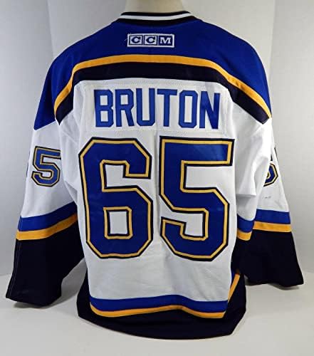 St. Louis Blues Bruton # 65 Igra Polovni bijeli dres Traverse City DP12375 - Igra polovna NHL dresovi