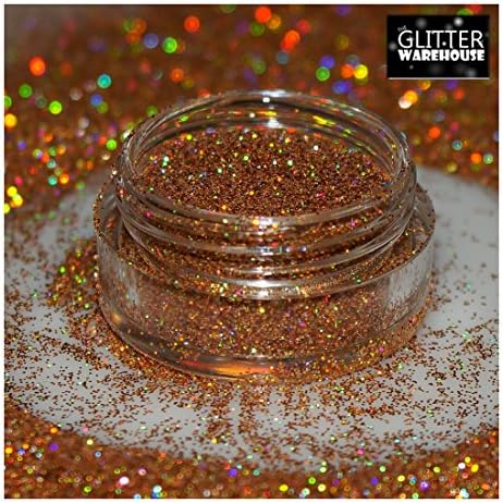 GlitterWarehouse Sunlight Gold 10g Jar Fine holografski otapalo otporan kozmetički razred Glitter. Odlično za šminkanje, tetovažu tijela, Umjetnost noktiju i još mnogo toga!