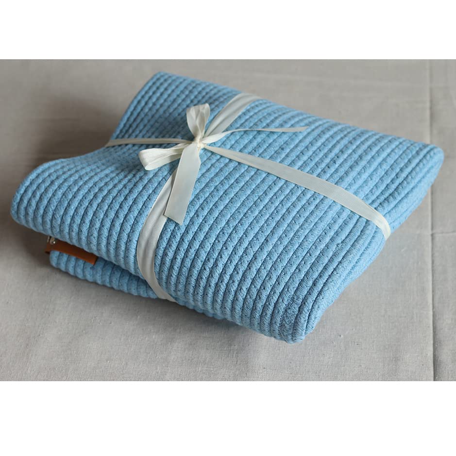 IceBlue HD XXL konop za pranje rublja u tkanim za igračke deke, košara za skladištenje sa kožnim ručicama 21