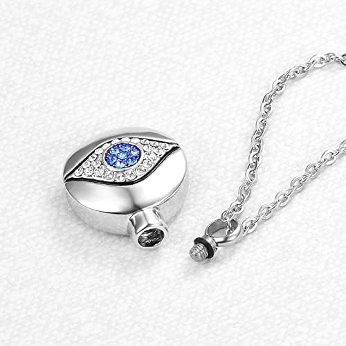 Dotuiarg Crystal okrugli kremiranje nakit Privjesak ogrlica urnu urnu pepeo za držač pepela Memorijalni nakit