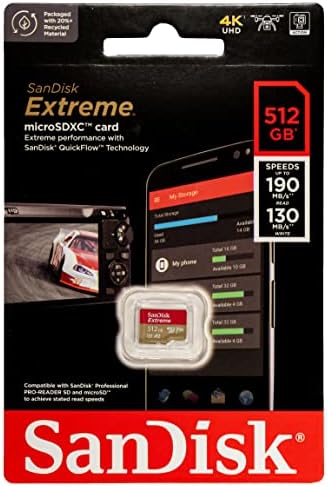 SanDisk 512GB memorijska kartica Micro SDXC Extreme Radi Sa DJI Drone serije Mavic 3 Classic V30 A2 4K