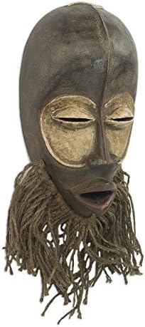 Novica kulturna dekorativna maska ​​za drvo, crna, sacred dan '