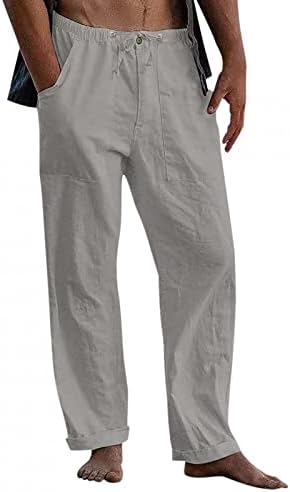 Ticcoy muške pamučne posteljine nacrtane hlače elastične strugove casual jogger joga hlače dukserice solidne