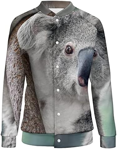Slatka Koala ženske Bejzbol jakne dugme down Outwear Bejzbol ovratnik gornji bombarder kaput Casual
